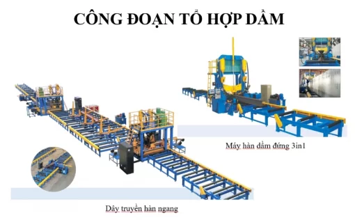 Máy Đính Gá Dầm H - Máy Đính Gá Dầm Kết Cấu Thép VNTECH