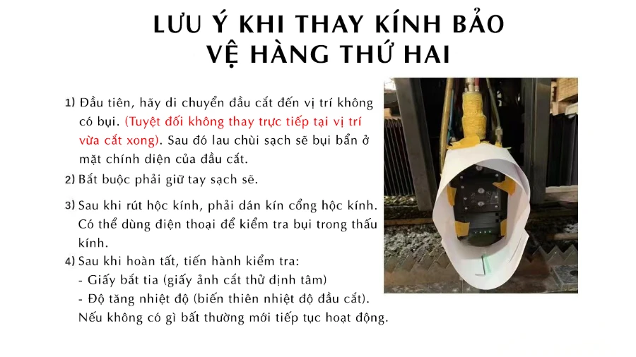 Hướng dẫn thay kính bảo vệ hàng thứ 2 cho máy cắt laser