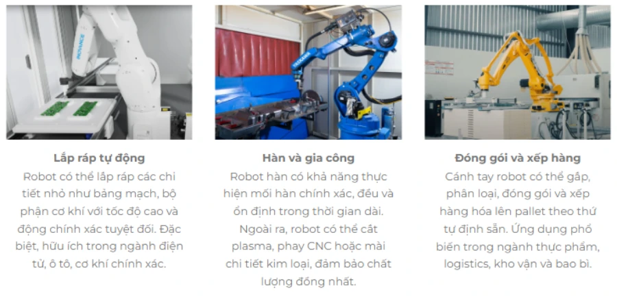 Ứng dụng Cánh Tay Robot - Cánh tay máy trong công nghiệp