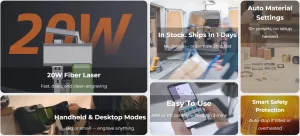 Máy Khắc Laser Mini Cầm Tay 20W Siêu Tốc