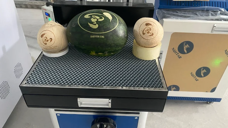 Máy Khắc Laser Dưa Hấu, Bưởi, Dừa