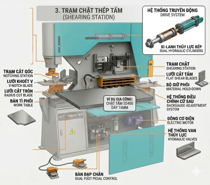 Máy cắt đột 5 chức năng liên hợp