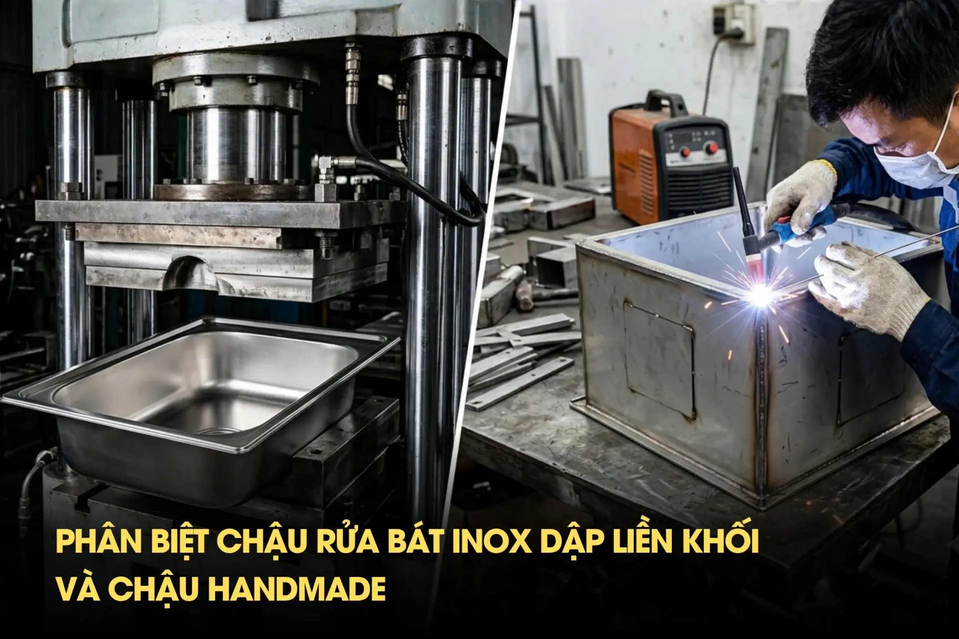 Máy dập chậu rửa inox & Giải pháp cấp phôi tự động