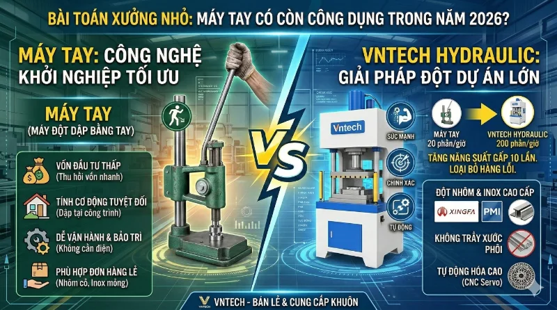 Máy đột dập bằng tay còn có ích cho xưởng gia công 2026?