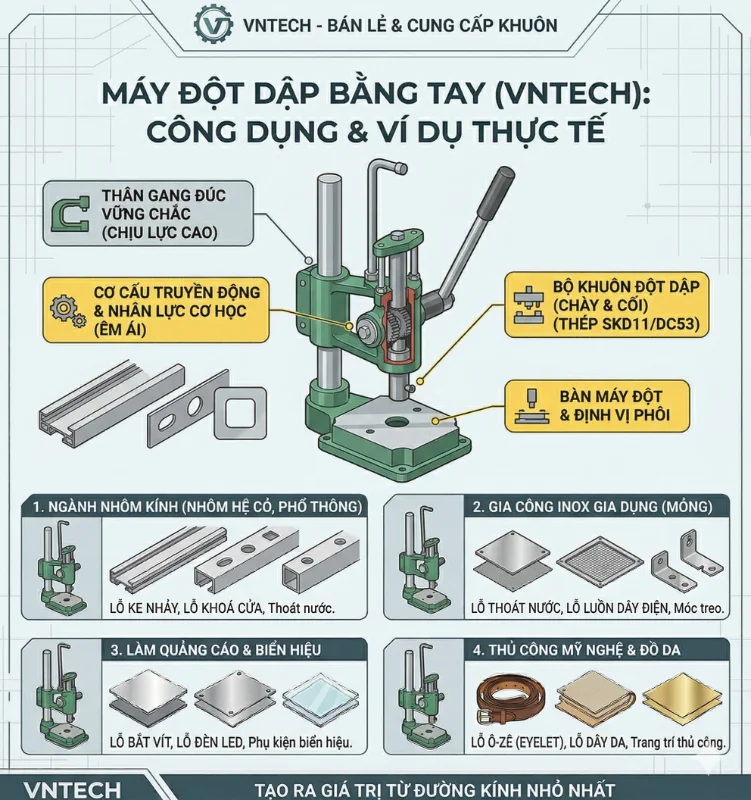 Máy đột dập bằng tay còn có ích cho xưởng gia công 2026?