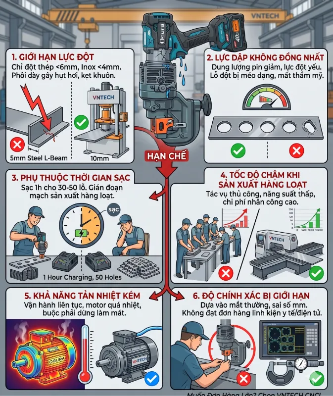 Máy đột lỗ thủy lực dùng pin