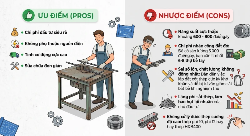 Bàn bẻ đai sắt thủ công