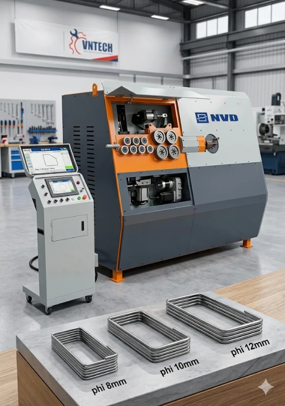 Máy Bẻ Đai Thép Tự Động CNC 2D-5012