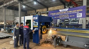 Bàn giao máy cắt ống laser tại Gia Lâm (Công ty HC)