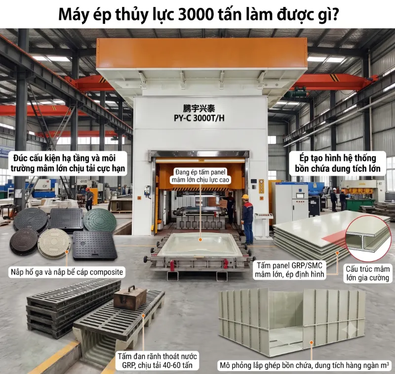 Máy Ép Thủy Lực 3000 Tấn PY-C3000