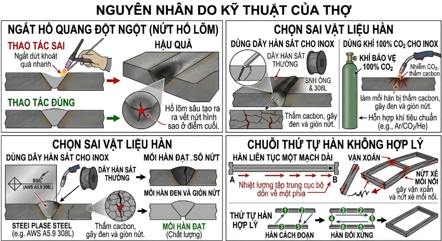 Nguyên nhân mối hàn bị nứt