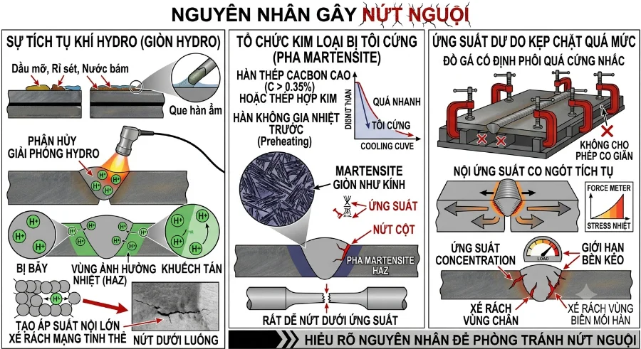 Nguyên nhân mối hàn bị nứt