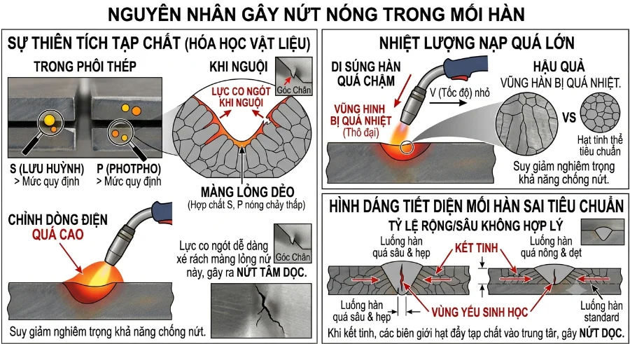 Nguyên nhân mối hàn bị nứt