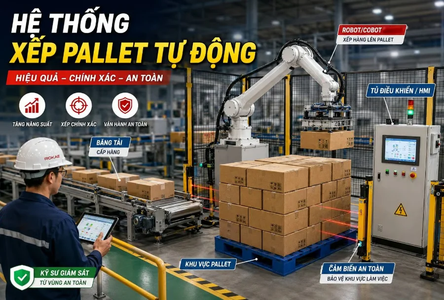Robot Xếp Hàng Lên Pallet Tự Động