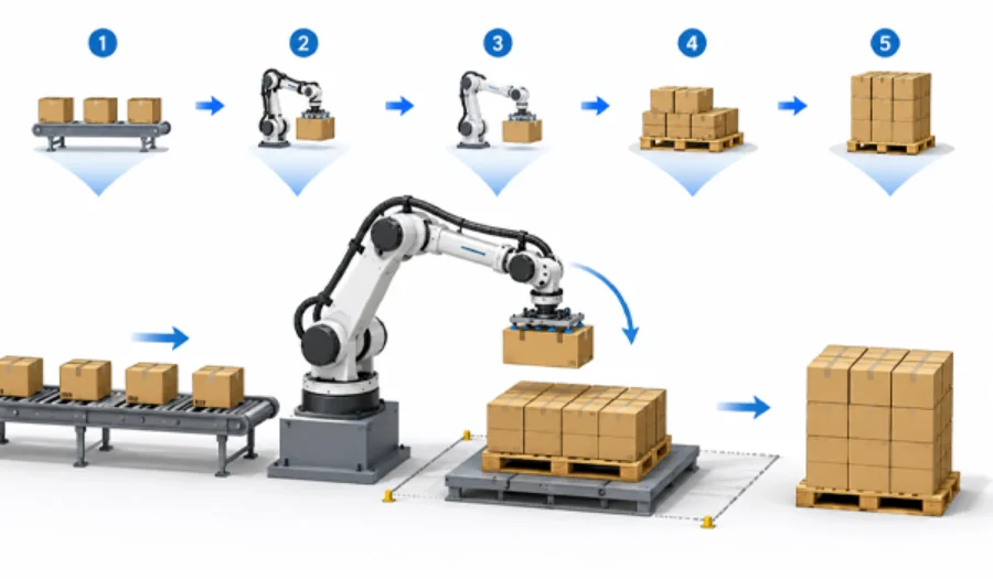 Robot Xếp Hàng Lên Pallet Tự Động