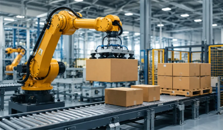 Robot Xếp Hàng Lên Pallet Tự Động cho nhà xưởng nhỏ