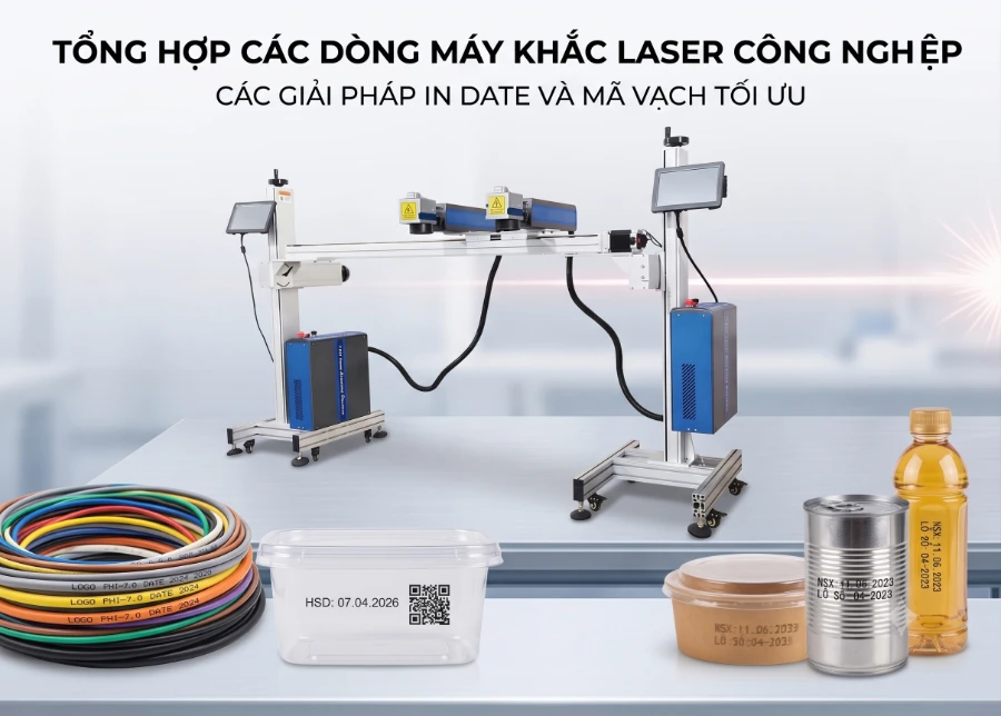 Tổng hợp các dòng máy in date tự động bằng laser hiện đại