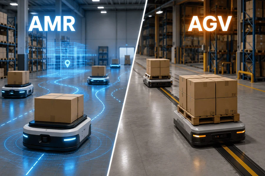 So sánh robot AGV vs Robot AMR
