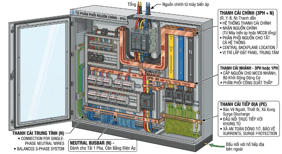 Thanh cái (Busbar) là gì? Tiêu chuẩn kỹ thuật và giải pháp x5 năng suất