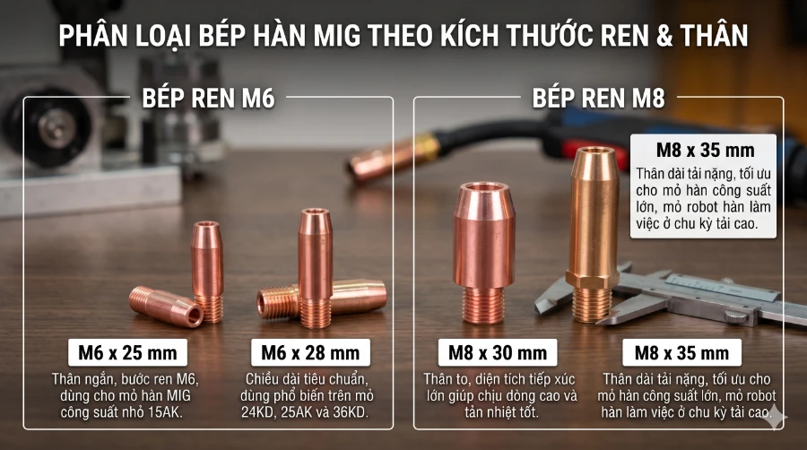 Các loại Bép hàn MIG